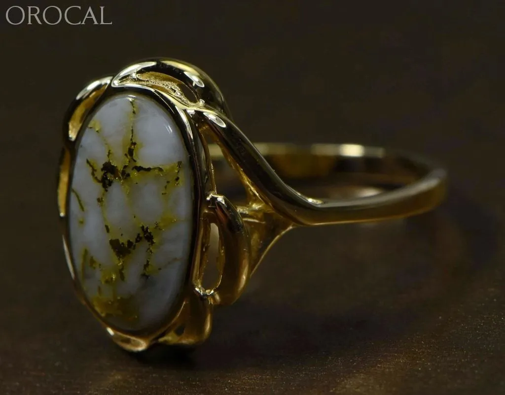 Gold Quartz Ring "Orocal" RL754Q Genuine Hand Crafted Jewelry - 14K Gold Casting