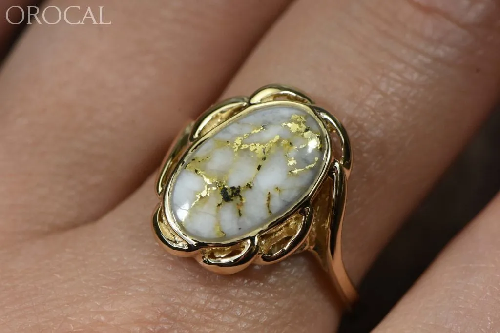 Gold Quartz Ring "Orocal" RL754Q Genuine Hand Crafted Jewelry - 14K Gold Casting