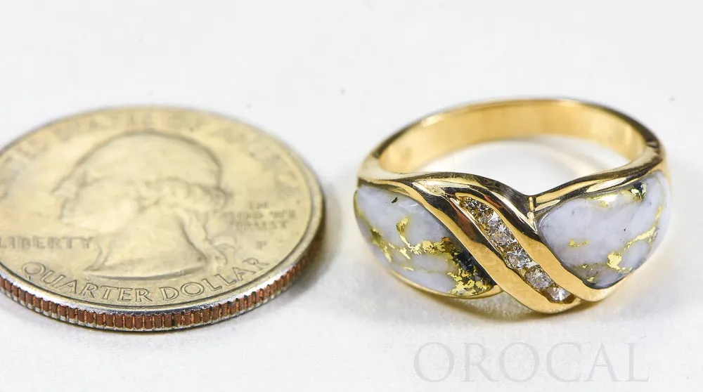 Gold Quartz Ring "Orocal" RL782D15Q Genuine Hand Crafted Jewelry - 14K Gold Casting