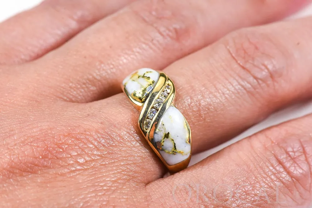 Gold Quartz Ring "Orocal" RL782D15Q Genuine Hand Crafted Jewelry - 14K Gold Casting
