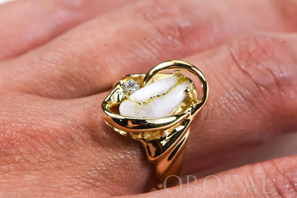 Gold Quartz Ring "Orocal" RL784DQ Genuine Hand Crafted Jewelry - 14K Gold Casting