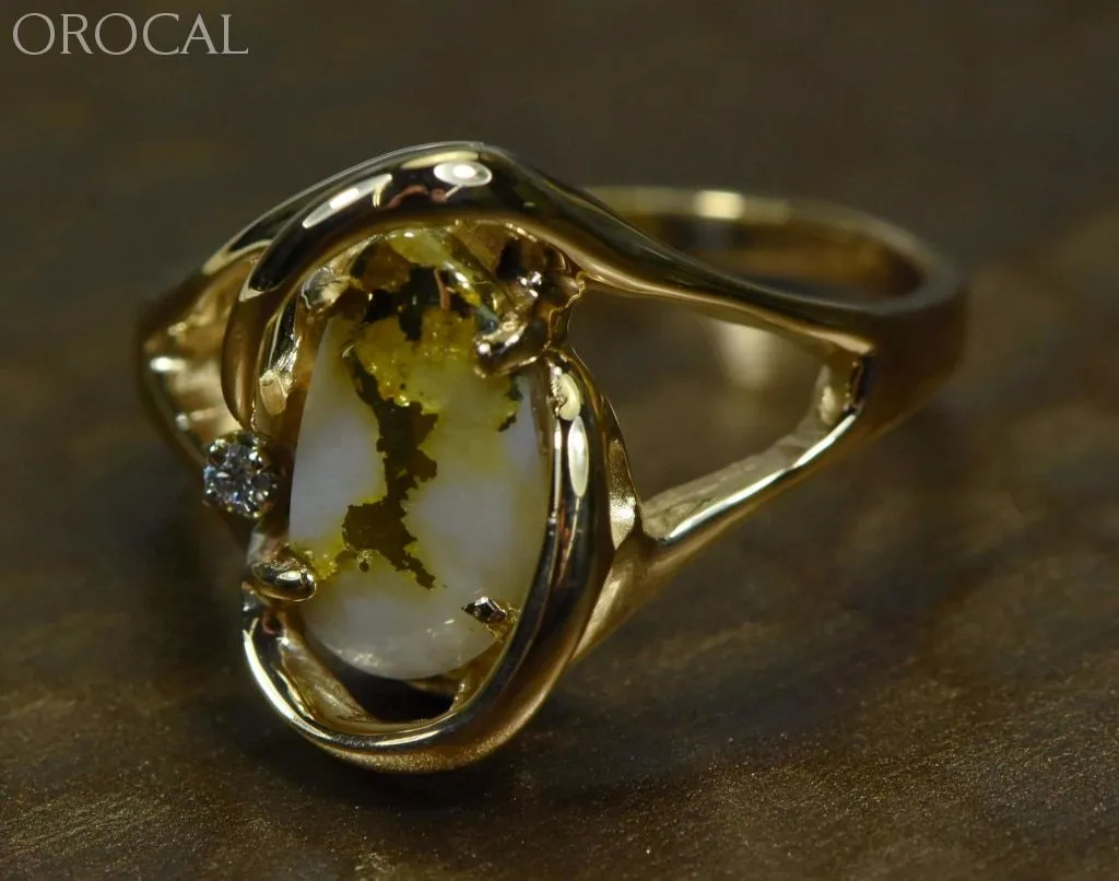 Gold Quartz Ring "Orocal" RL784SDQ Genuine Hand Crafted Jewelry - 14K Gold Casting