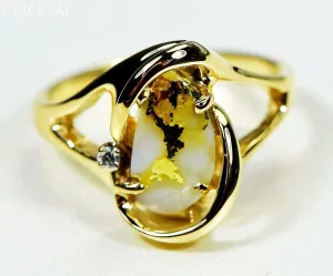Gold Quartz Ring "Orocal" RL784SDQ Genuine Hand Crafted Jewelry - 14K Gold Casting