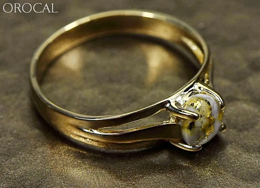Gold Quartz Ring "Orocal" RL787Q Genuine Hand Crafted Jewelry - 14K Gold Casting