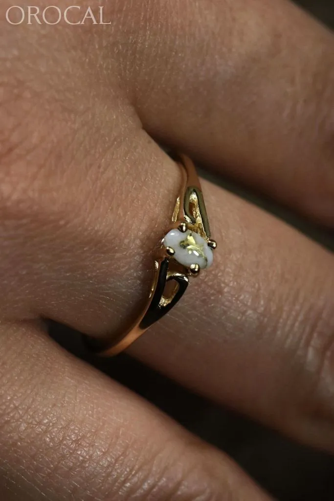Gold Quartz Ring "Orocal" RL788Q Genuine Hand Crafted Jewelry - 14K Gold Casting