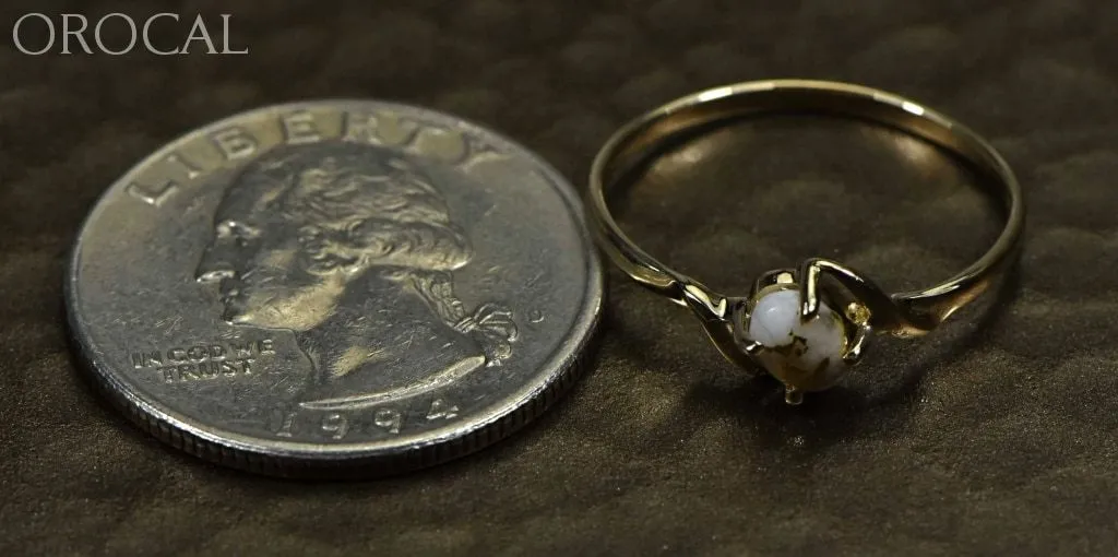 Gold Quartz Ring "Orocal" RL789Q Genuine Hand Crafted Jewelry - 14K Gold Casting