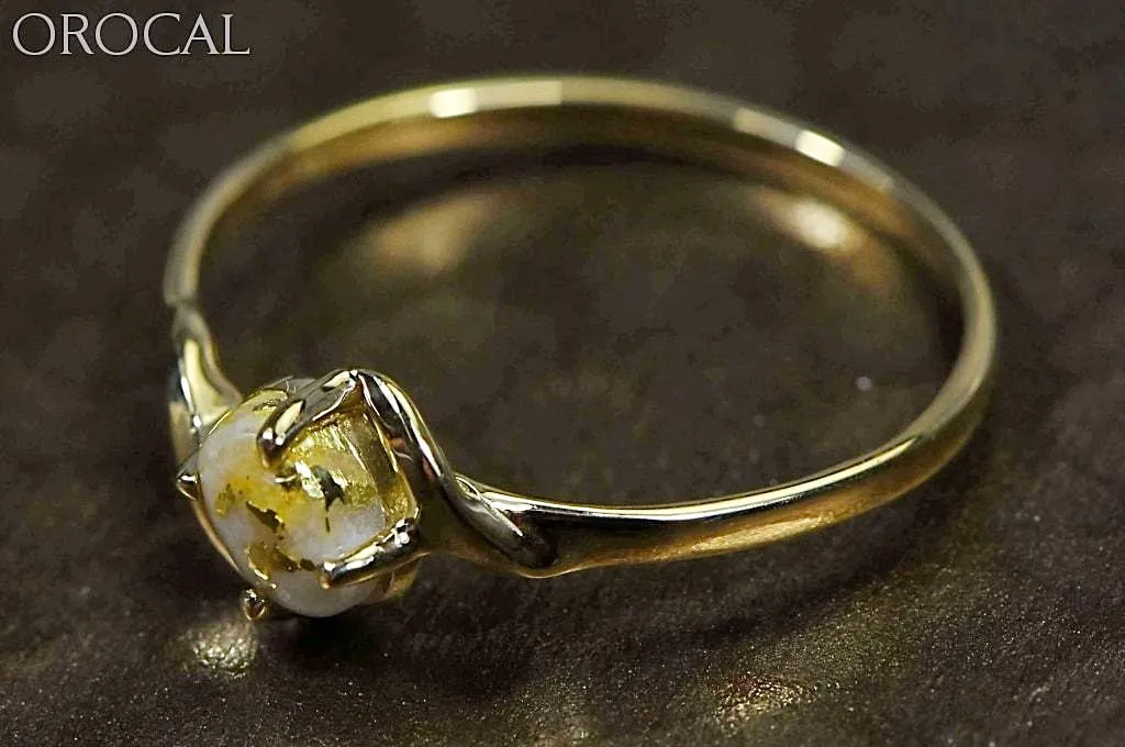 Gold Quartz Ring "Orocal" RL789Q Genuine Hand Crafted Jewelry - 14K Gold Casting