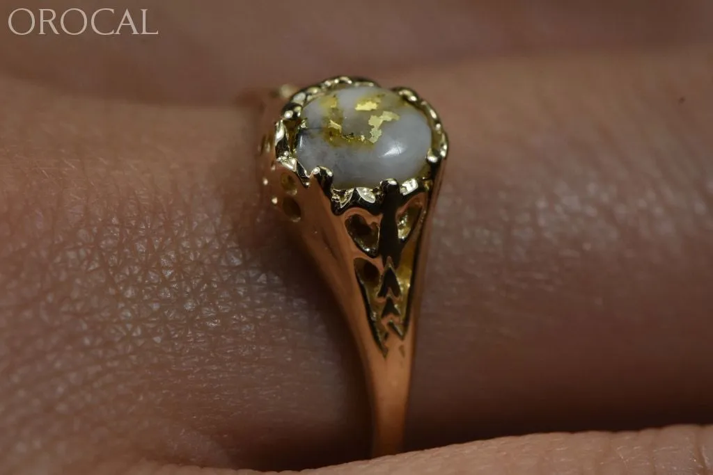 Gold Quartz Ring "Orocal" RL790Q Genuine Hand Crafted Jewelry - 14K Gold Casting