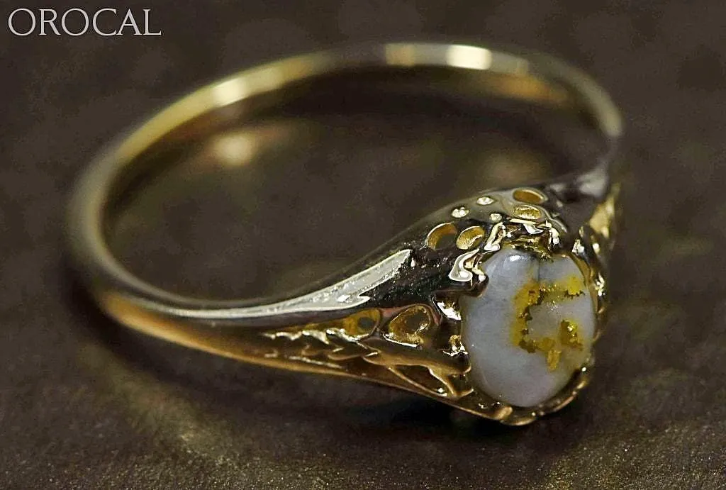 Gold Quartz Ring "Orocal" RL790Q Genuine Hand Crafted Jewelry - 14K Gold Casting