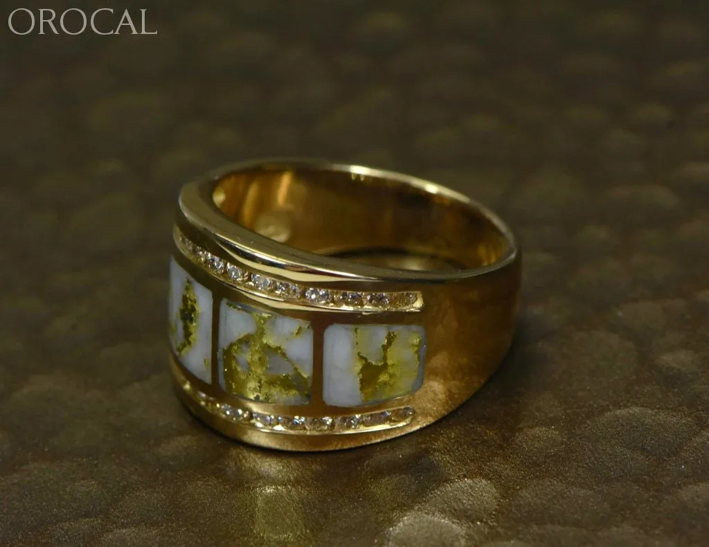 Gold Quartz Ring "Orocal" RL892D60Q Genuine Hand Crafted Jewelry - 14K Gold Casting