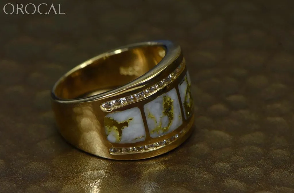 Gold Quartz Ring "Orocal" RL892D60Q Genuine Hand Crafted Jewelry - 14K Gold Casting