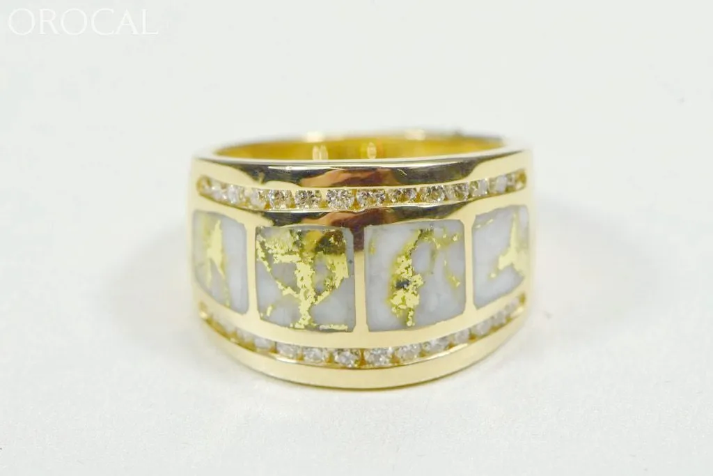 Gold Quartz Ring "Orocal" RL892D60Q Genuine Hand Crafted Jewelry - 14K Gold Casting