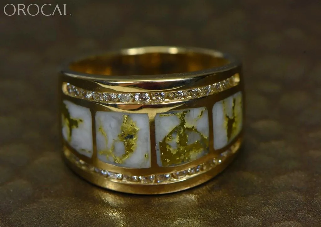 Gold Quartz Ring "Orocal" RL892D60Q Genuine Hand Crafted Jewelry - 14K Gold Casting