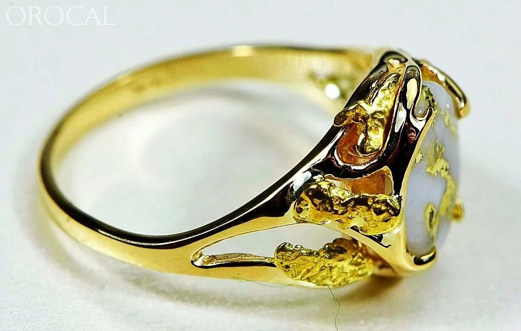 Gold Quartz Ring "Orocal" RL958Q Genuine Hand Crafted Jewelry - 14K Gold Casting