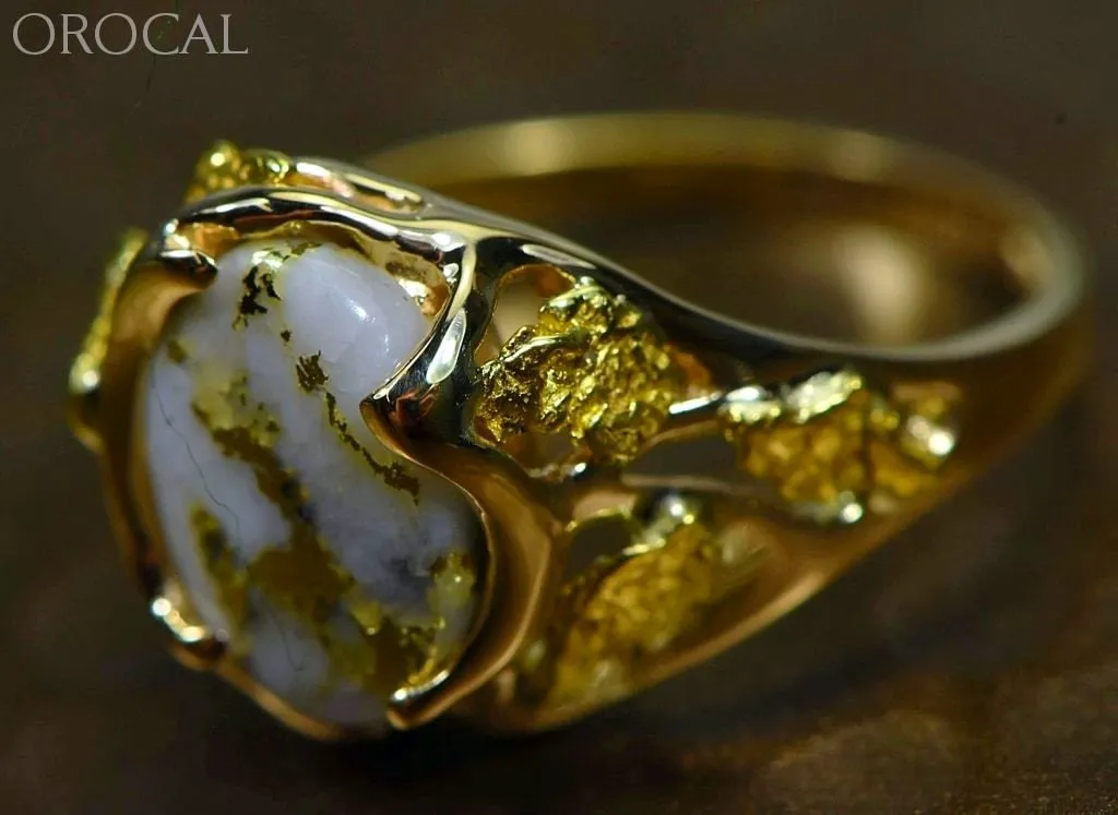 Gold Quartz Ring "Orocal" RL958Q Genuine Hand Crafted Jewelry - 14K Gold Casting