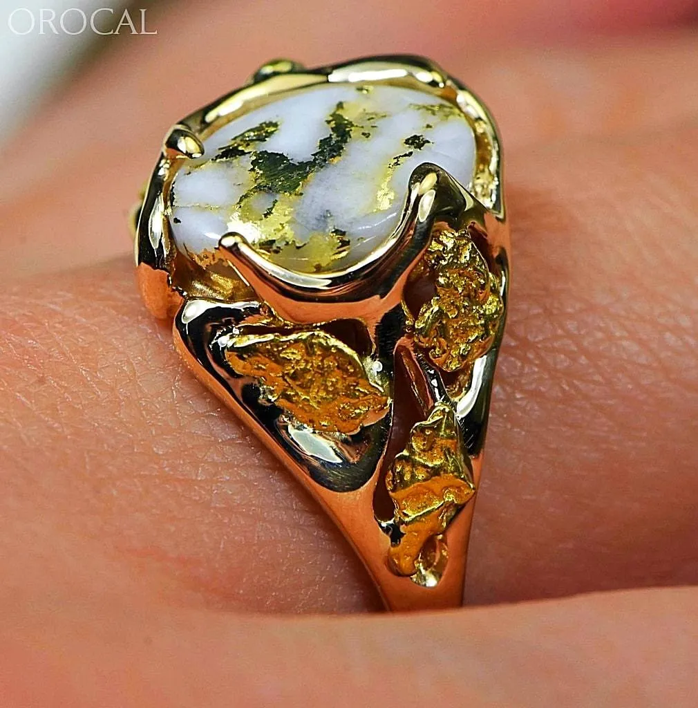 Gold Quartz Ring "Orocal" RL958Q Genuine Hand Crafted Jewelry - 14K Gold Casting