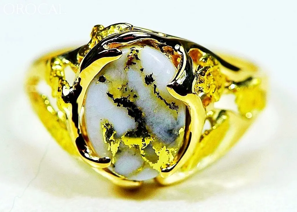 Gold Quartz Ring "Orocal" RL958Q Genuine Hand Crafted Jewelry - 14K Gold Casting
