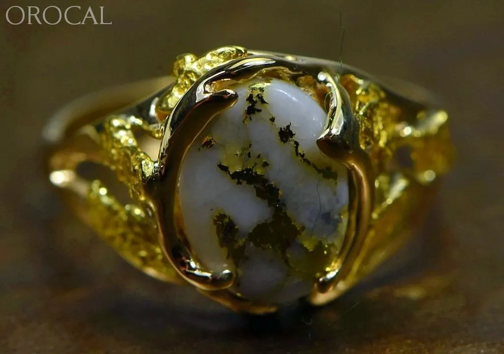 Gold Quartz Ring "Orocal" RL958Q Genuine Hand Crafted Jewelry - 14K Gold Casting