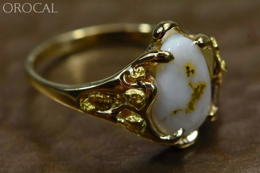 Gold Quartz Ring "Orocal" RL964Q Genuine Hand Crafted Jewelry - 14K Gold Casting