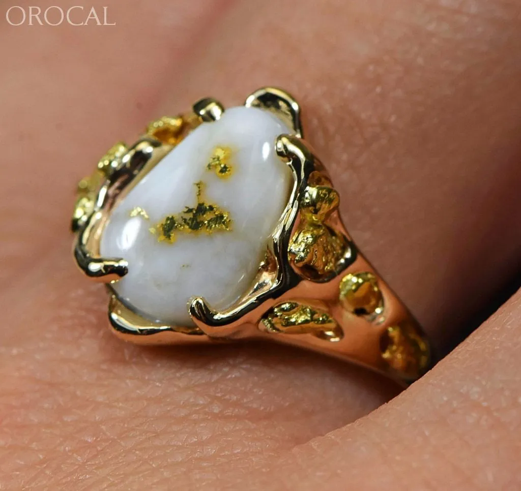 Gold Quartz Ring "Orocal" RL964Q Genuine Hand Crafted Jewelry - 14K Gold Casting