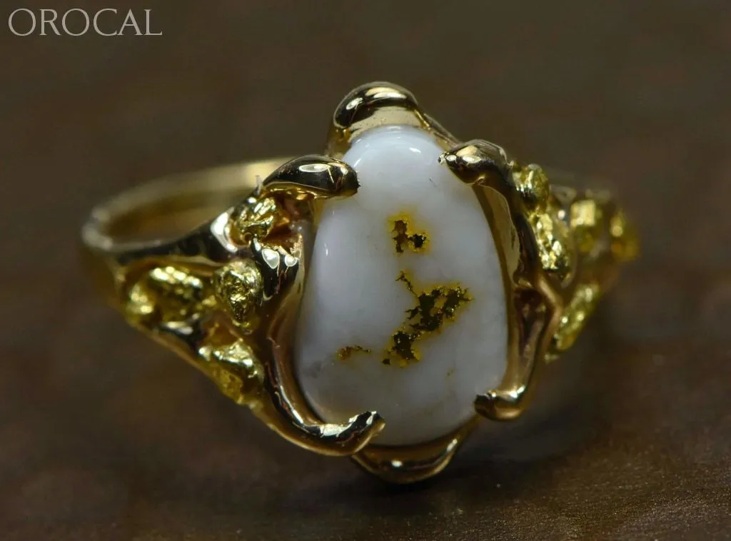 Gold Quartz Ring "Orocal" RL964Q Genuine Hand Crafted Jewelry - 14K Gold Casting