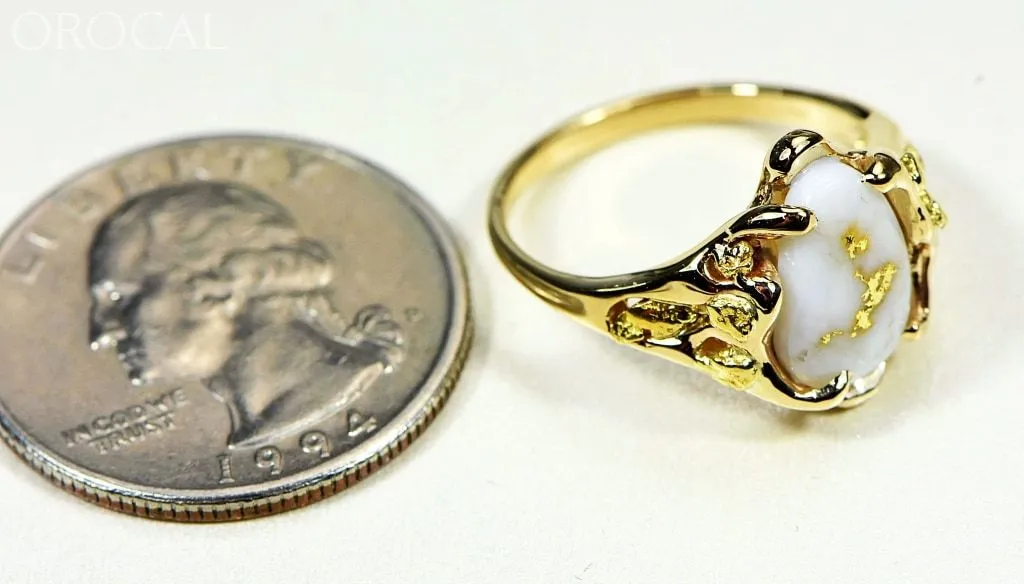 Gold Quartz Ring "Orocal" RL964Q Genuine Hand Crafted Jewelry - 14K Gold Casting