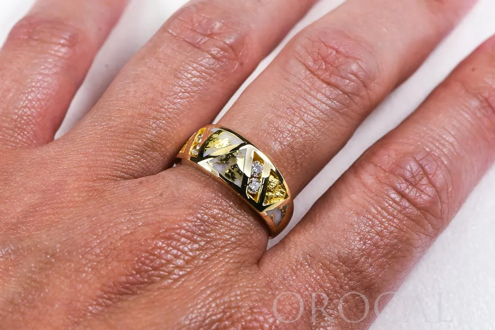 Gold Quartz Ring "Orocal" RL968D18NQ Genuine Hand Crafted Jewelry - 14K Gold Casting