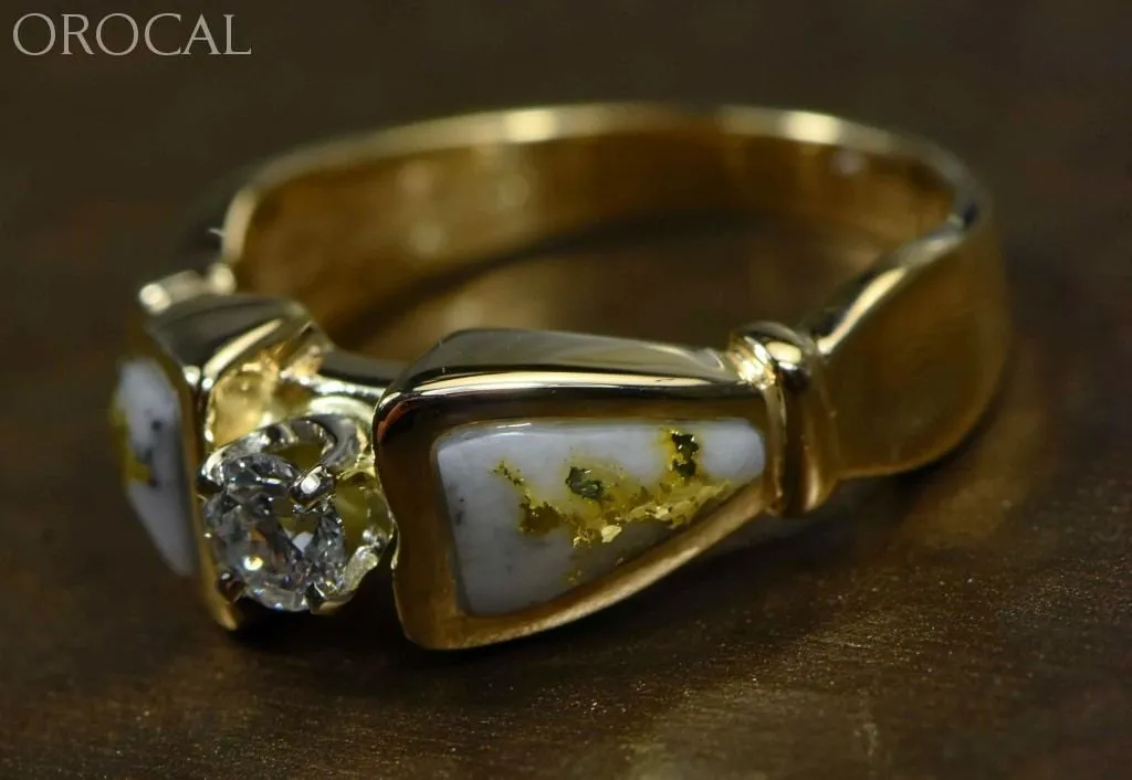 Gold Quartz Ring "Orocal" RL988DQE Genuine Hand Crafted Jewelry - 14K Gold Casting