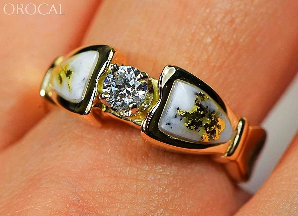Gold Quartz Ring "Orocal" RL988DQE Genuine Hand Crafted Jewelry - 14K Gold Casting