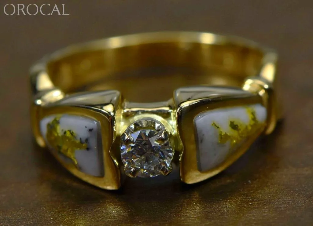 Gold Quartz Ring "Orocal" RL988DQE Genuine Hand Crafted Jewelry - 14K Gold Casting