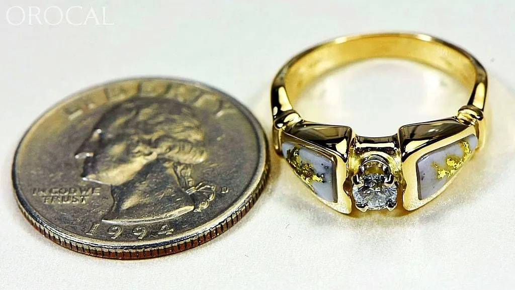 Gold Quartz Ring "Orocal" RL988DQE Genuine Hand Crafted Jewelry - 14K Gold Casting