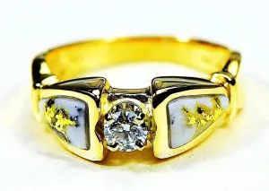 Gold Quartz Ring "Orocal" RL988DQE Genuine Hand Crafted Jewelry - 14K Gold Casting