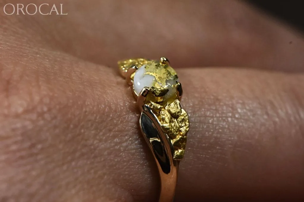 Gold Quartz Ring "Orocal" RLDL14Q6MM Genuine Hand Crafted Jewelry - 14K Gold Casting
