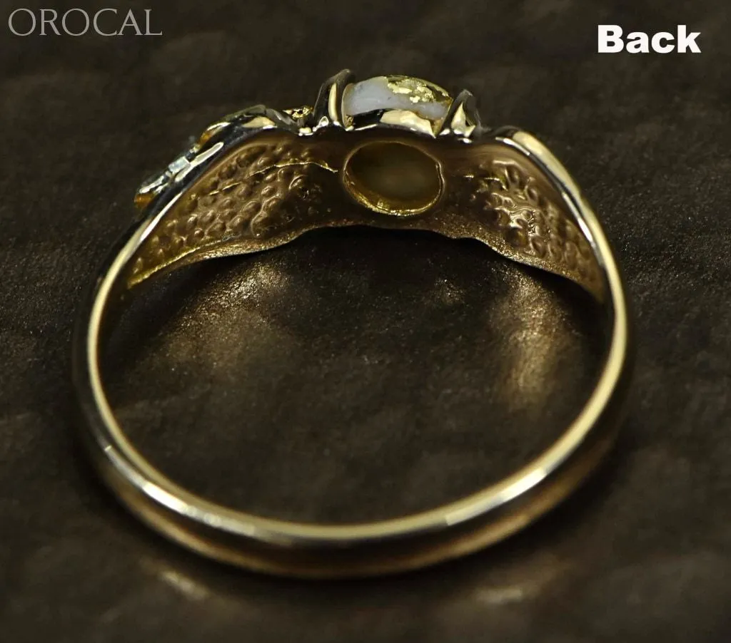 Gold Quartz Ring "Orocal" RLDL14Q6MM Genuine Hand Crafted Jewelry - 14K Gold Casting
