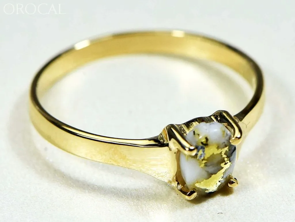 Gold Quartz Ring "Orocal" RLDL19Q7*5 Genuine Hand Crafted Jewelry - 14K Gold Casting