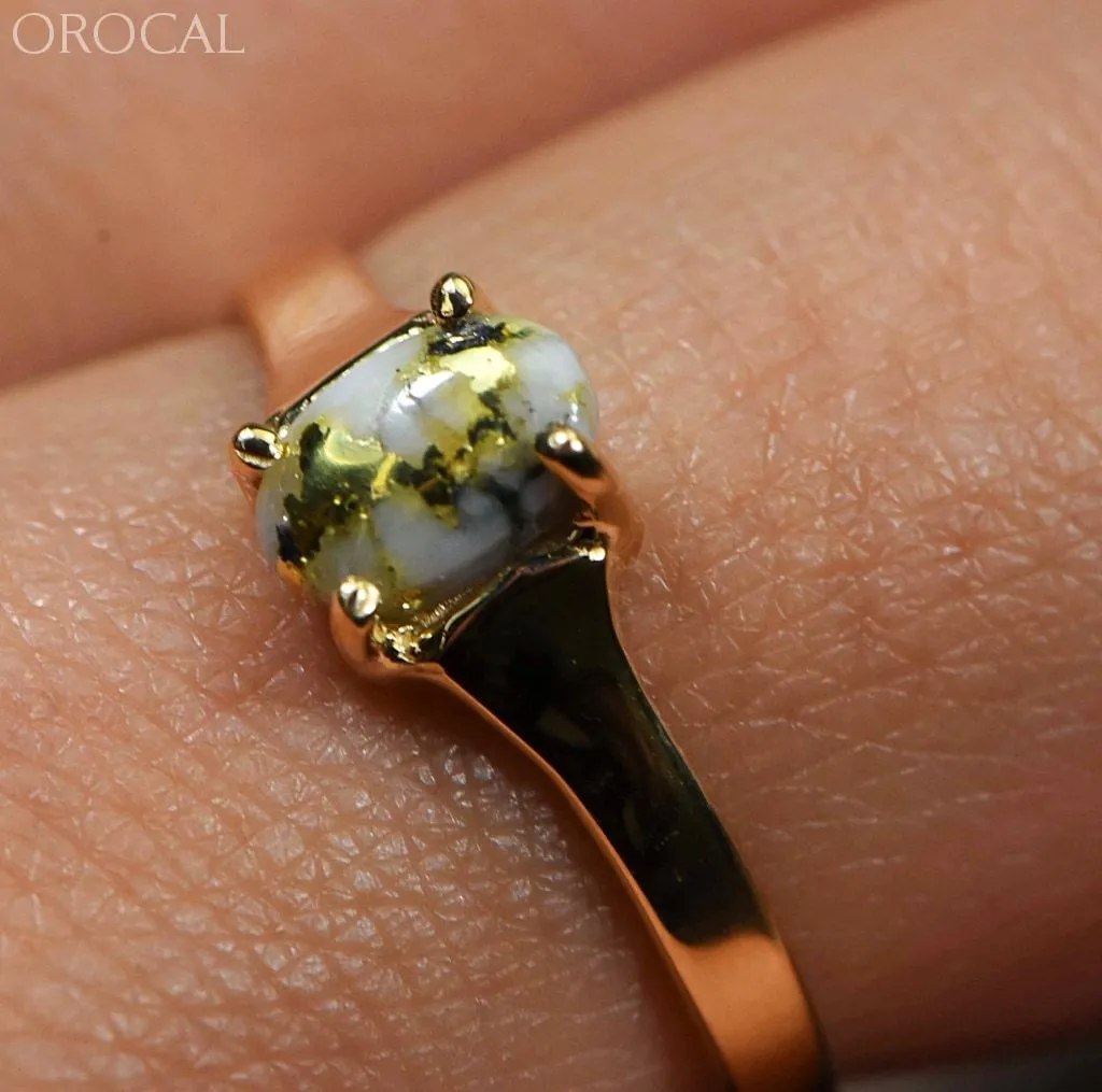 Gold Quartz Ring "Orocal" RLDL19Q7*5 Genuine Hand Crafted Jewelry - 14K Gold Casting