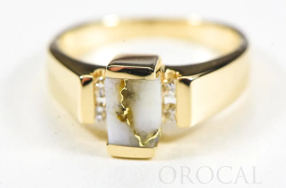 Gold Quartz Ring "Orocal" RLDL50D12Q Genuine Hand Crafted Jewelry - 14K Gold Casting