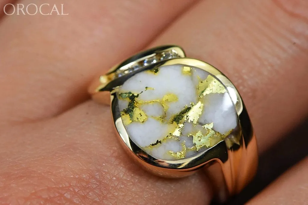 Gold Quartz Ring "Orocal" RLDL90D12Q Genuine Hand Crafted Jewelry - 14K Gold Casting