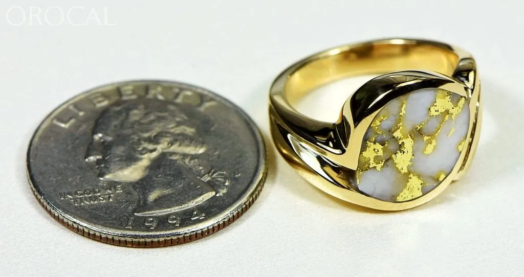 Gold Quartz Ring "Orocal" RLDL90D12Q Genuine Hand Crafted Jewelry - 14K Gold Casting