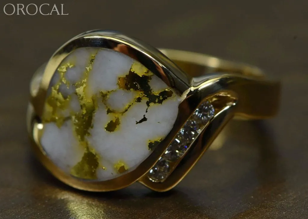 Gold Quartz Ring "Orocal" RLDL90D12Q Genuine Hand Crafted Jewelry - 14K Gold Casting