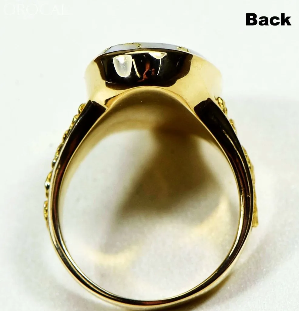 Gold Quartz Ring "Orocal" RLEA2Q Genuine Hand Crafted Jewelry - 14K Gold Casting