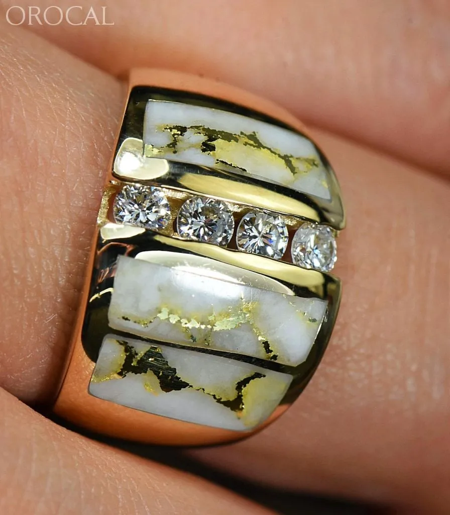 Gold Quartz Ring "Orocal" RLJ500DQ Genuine Hand Crafted Jewelry - 14K Gold Casting