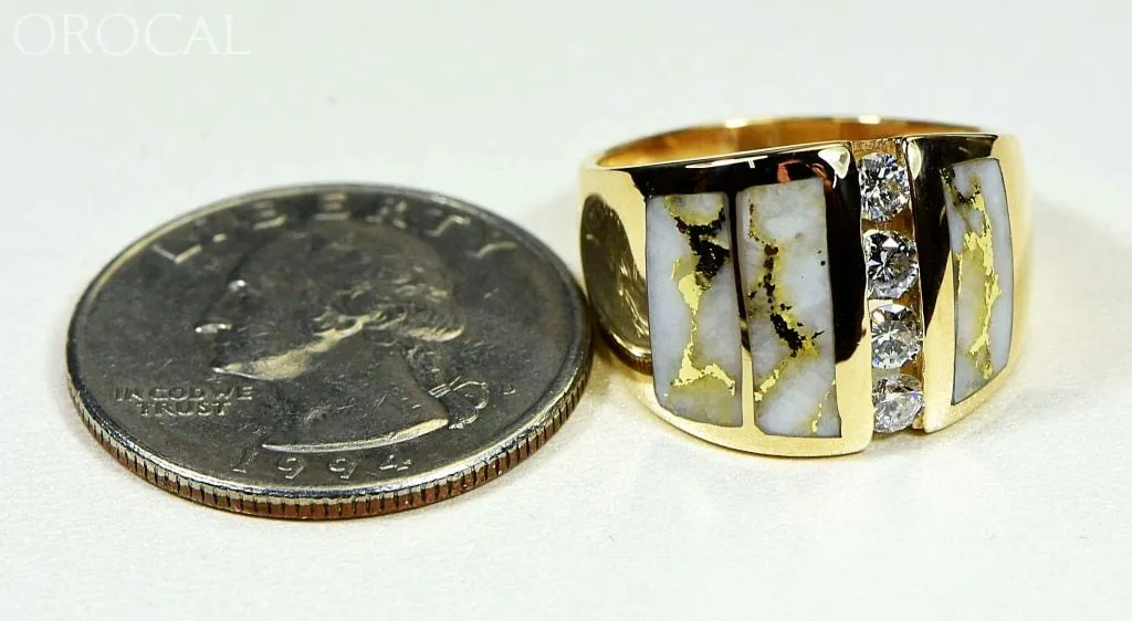 Gold Quartz Ring "Orocal" RLJ500DQ Genuine Hand Crafted Jewelry - 14K Gold Casting