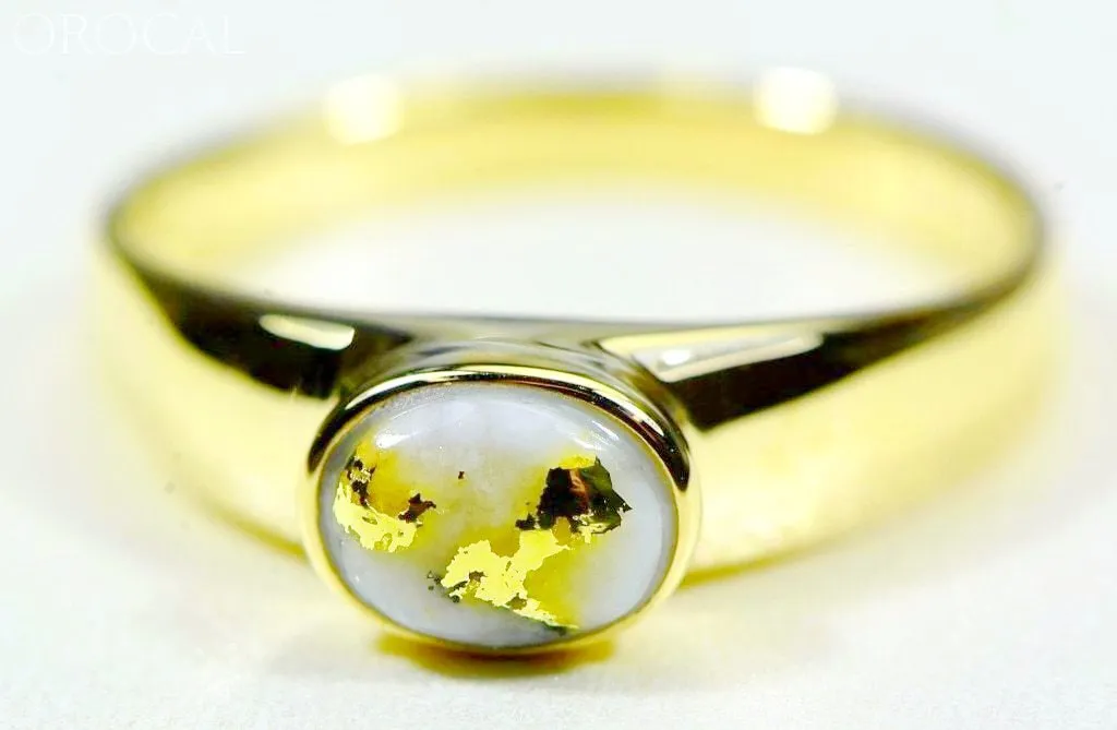 Gold Quartz Ring "Orocal" RLL1427Q Genuine Hand Crafted Jewelry - 14K Gold Casting