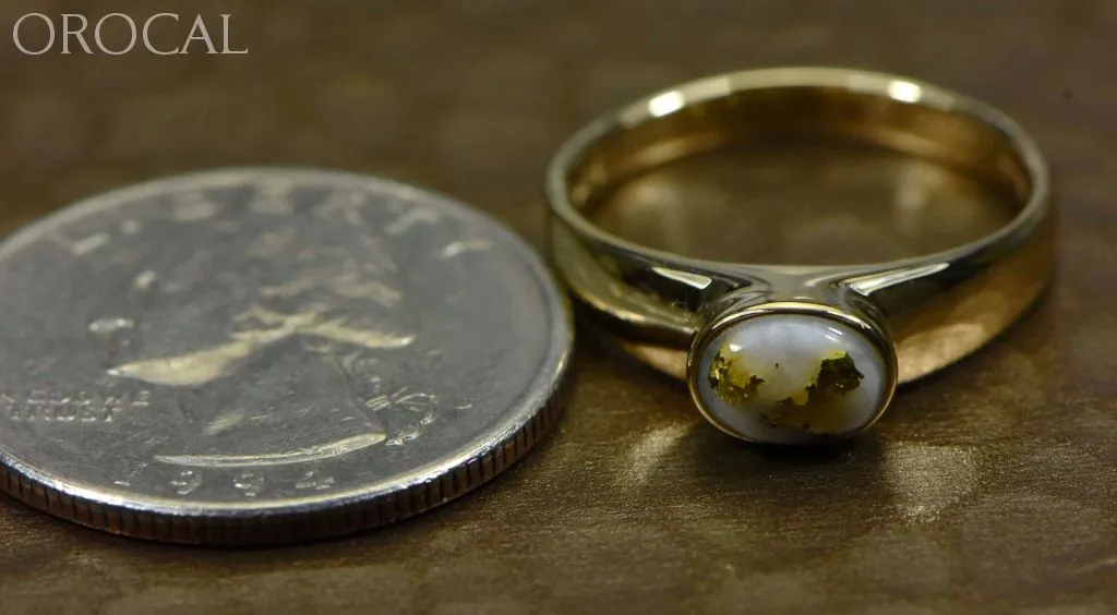 Gold Quartz Ring "Orocal" RLL1427Q Genuine Hand Crafted Jewelry - 14K Gold Casting
