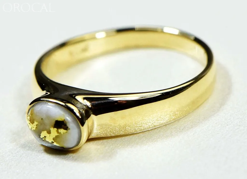 Gold Quartz Ring "Orocal" RLL1427Q Genuine Hand Crafted Jewelry - 14K Gold Casting