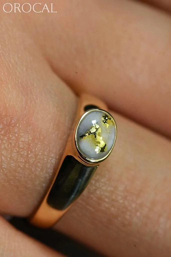 Gold Quartz Ring "Orocal" RLL1427Q Genuine Hand Crafted Jewelry - 14K Gold Casting