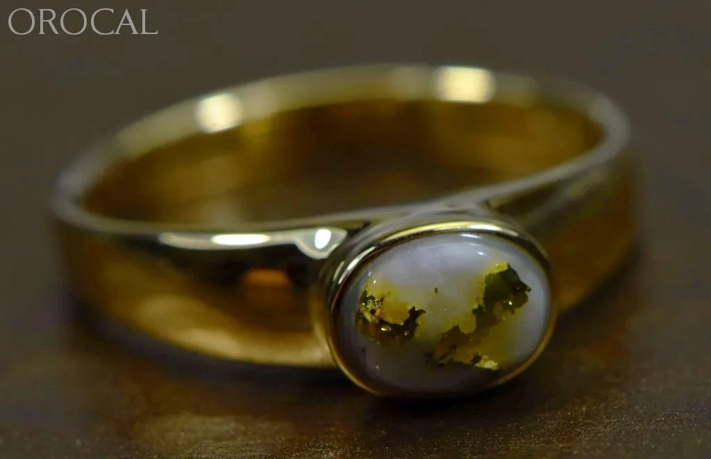 Gold Quartz Ring "Orocal" RLL1427Q Genuine Hand Crafted Jewelry - 14K Gold Casting
