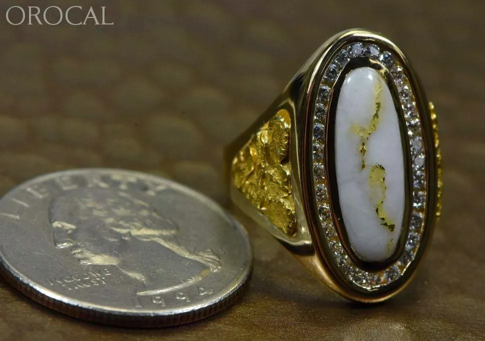 Gold Quartz Ring "Orocal" RLL923D60Q Genuine Hand Crafted Jewelry - 14K Gold Casting