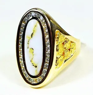Gold Quartz Ring "Orocal" RLL923D60Q Genuine Hand Crafted Jewelry - 14K Gold Casting